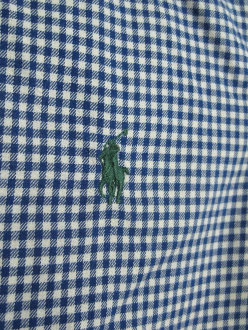 Ralph Lauren Boys Blue White Plaid Oxford Button Down Cotton Dress Shirt Sz S/8